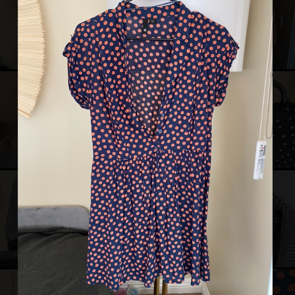 Polka dot button dress.